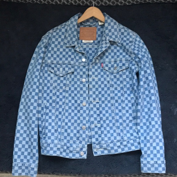 levis checkered denim jacket